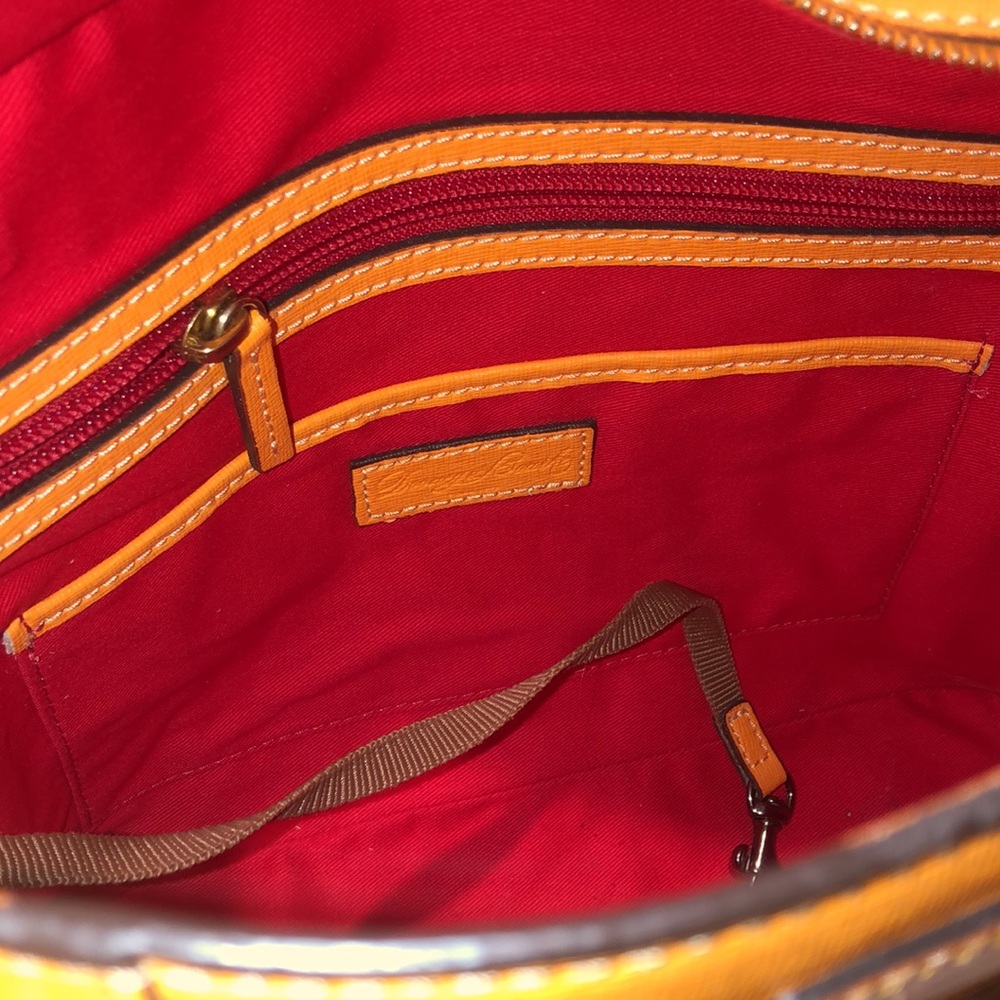 DOONEY BOURKE Orange Saffiano Leather Red Lining Two Top Handle Shoulder Straps - Picture 15 of 16